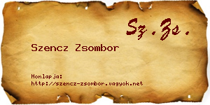 Szencz Zsombor névjegykártya