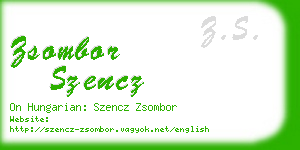 zsombor szencz business card